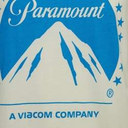 Pre Owned Gucci Cream Paramount Pictures Print Cotton Crew Neck T-Shirt M