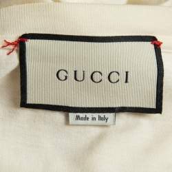 Pre Owned Gucci Cream Interlocking G Print Cotton Oversized T-Shirt M