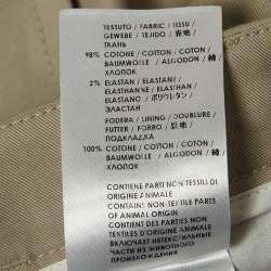 Pre Owned Gucci Beige Cotton Web Detail Slim Fit Trousers M