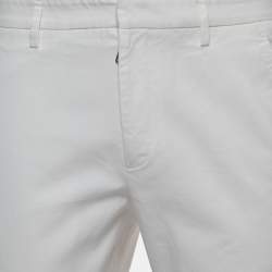 Gucci White Cotton Riding Slim Fit Trousers M
