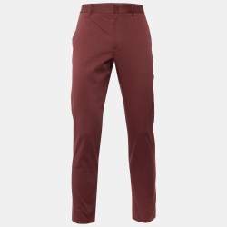 Gucci Burnt Maroon Cotton Slim Fit Trousers M