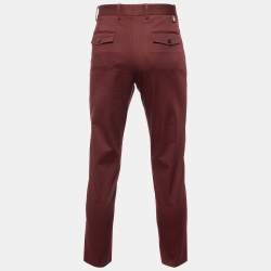 Gucci Burnt Maroon Cotton Slim Fit Trousers M