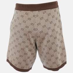 Gucci Brown GG Wool Knit Elasticized Waist Shorts XS