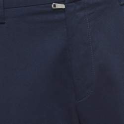 Gucci Navy Blue Cotton Riding Tapered Trousers M