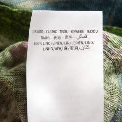 Gucci Multicolor Snake Garden Printed Linen Knit T-Shirt M