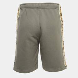 Gucci Grey Jersey Logo Tape Detailed Drawstring Shorts M