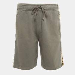 Gucci Grey Jersey Logo Tape Detailed Drawstring Shorts M