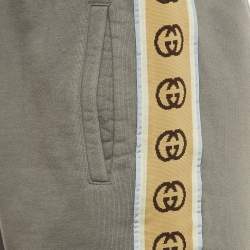 Gucci Grey Jersey Logo Tape Detailed Drawstring Shorts M