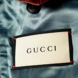 Pre Owned Gucci Midnight Blue Wool & Mohair Lapel Detail Blazer M