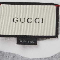 Pre Owned Gucci White Tiger Print Cotton Crew Neck T-Shirt M