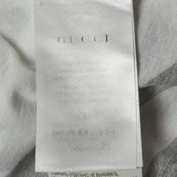Pre Owned Gucci White Tiger Print Cotton Crew Neck T-Shirt M