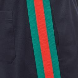 Gucci Navy Blue Side Stripe Technical Jersey Shorts S