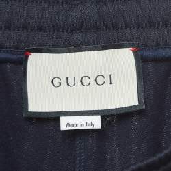 Gucci Navy Blue Side Stripe Technical Jersey Shorts S