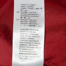 Gucci Red Embroidered Satin Oversized Shirt S