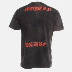 Gucci Brown Tiger Motif Applique Cotton Crew Neck T-Shirt XS