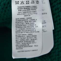 Pre Owned Gucci Green Wool Cable Knit V-Neck Sweater L