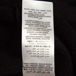 Gucci Black Logo Print Embroidered Cotton Knit Sweatshirt M