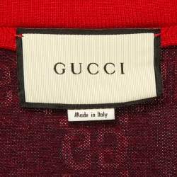 Gucci Navy Blue GG Jacquard Cotton Knit Zip Front Jacket XS