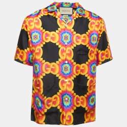 Gucci Multicolor GG Kaleidoscope Silk Short Sleeves Shirt S