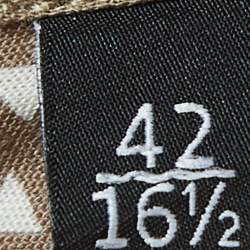 Pre Owned Gucci Brown Triangle Print Cotton Full Sleeve Shirt XL