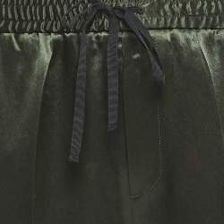 Pre Owned Gucci Green Side Stripe Satin Joggers M