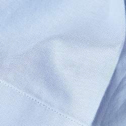 Pre Owned Gucci Blue Embroidered Cotton Short Sleeve Shirt L