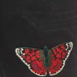 Gucci Black Butterfly Embroidered Cotton Cargo Short XL