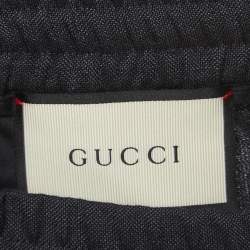 Pre Owned Gucci Grey Wool Drawstring Trousers XL