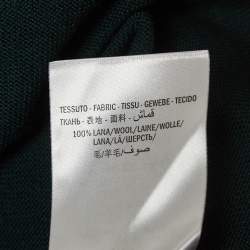 Pre Owned Gucci Green Wool Web Detail V-Neck Jumper XL
