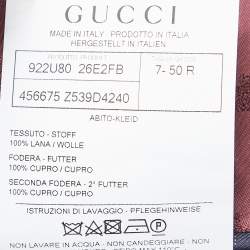 Gucci Navy Blue Checked Wool Single Breasted Suit L
