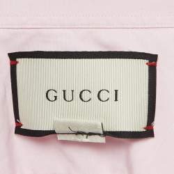 Gucci Pink Cotton Button Front Duke Shirt L