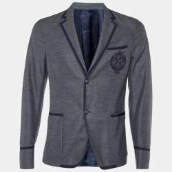 Gucci Grey Wool Jersey Button Front Jacket M