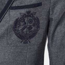 Gucci Grey Wool Jersey Button Front Jacket M
