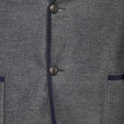 Gucci Grey Wool Jersey Button Front Jacket M