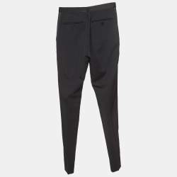Gucci Black Satin Trim Wool Blend Suit Trousers XS