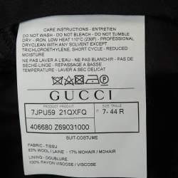 Gucci Black Satin Trim Wool Blend Suit Trousers XS