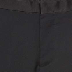 Gucci Black Satin Trim Wool Blend Suit Trousers XS