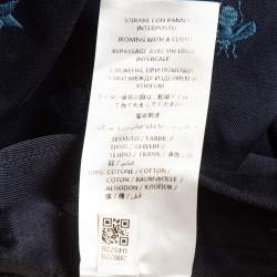 Pre Owned Gucci Cotton Bees Embroidered Cotton Slim Fit Trousers S