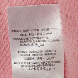 Gucci Pink Vintage Logo Print & Embroidered Cotton Hooded Sweatshirt M