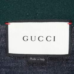 Gucci Navy Blue Web Striped Rib Knit Buttoned Cardigan XL