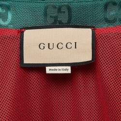 Gucci Green GG Jacquard Nylon Bowling Shirt S