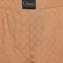 Gucci Beige Brown GG Web Silk Shorts S