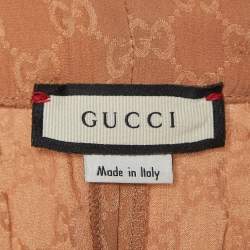 Gucci Beige Brown GG Web Silk Shorts S