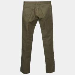 Pre Owned Gucci Olive Green Cotton Pants S
