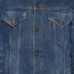 Pre Owned Gucci Blue Denim L'Aveugle Par Amour Jacket S