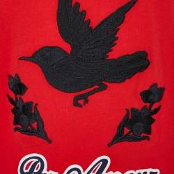 Pre Owned Gucci Red L'Aveugle Par Amour Print Cotton Crew Neck T-Shirt M