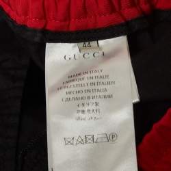 Pre Owned Gucci Black Crepe Contrast Trim Detailed Joggers XS