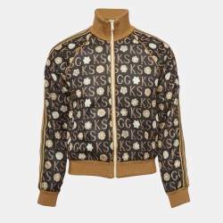 Pre Owned Gucci x Ken Scott Black Printed Jersey Zip-Up Track Jacket M