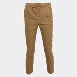Gucci Brown GG Web Canvas Pants XS
