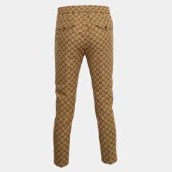 Gucci Brown GG Web Canvas Pants XS